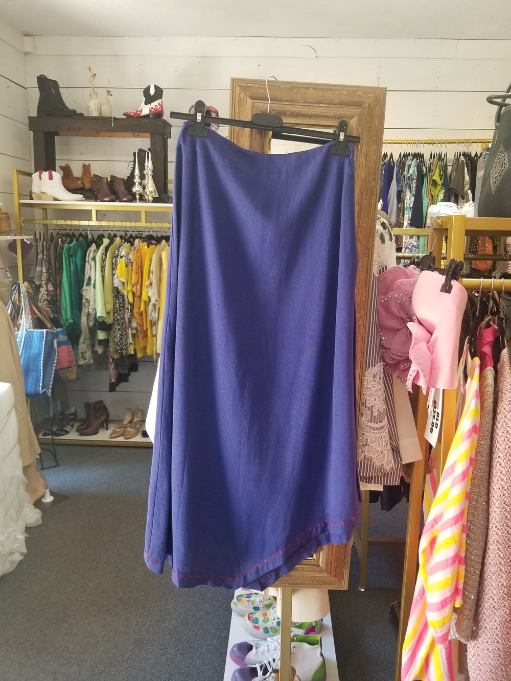 Jasmine Deep Blue Maxi Skirt with Subtle Hem Detail